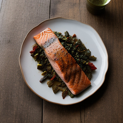 Simply Salmon W/Sun-Dried Tomato~ Olive & Gar recipe image