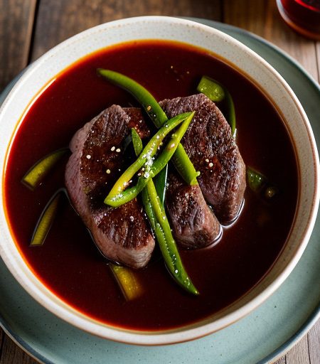 Sirloin Steak With Chili Diable Sauce recipe image