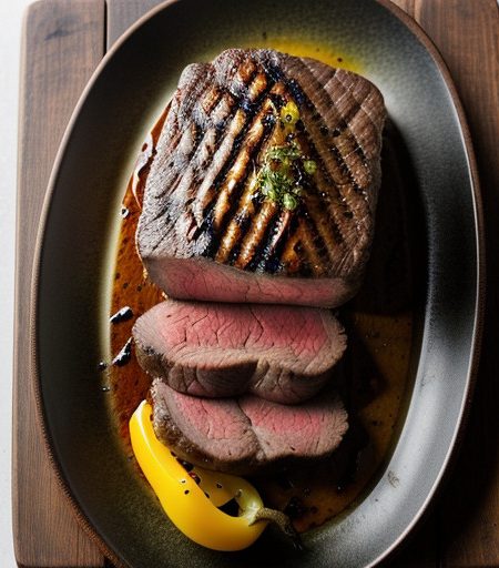 Sirloin Steak With Grilled Bell Peppers 1 H16 recipe image