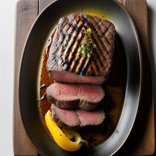 Sirloin Steak With Grilled Bell Peppers 1 H16 recipe image