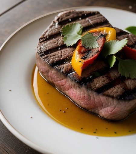 Sirloin Steak With Grilled Bell Peppers recipe image