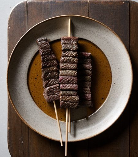 Skewered Beef Grilled in La-Lot Leaves recipe image