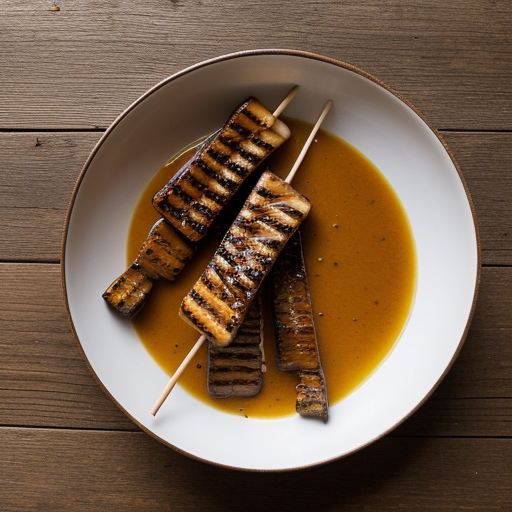 Skewered Fish With Honey-Mustard Sauce recipe image