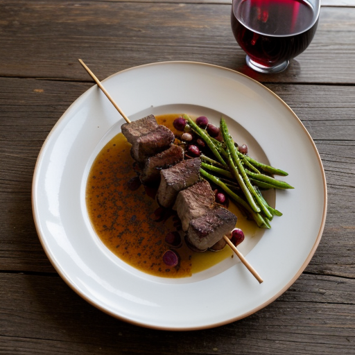 Skewered Lamb Tenderloin With Rioja Red Wine Vinaigrette recipe image