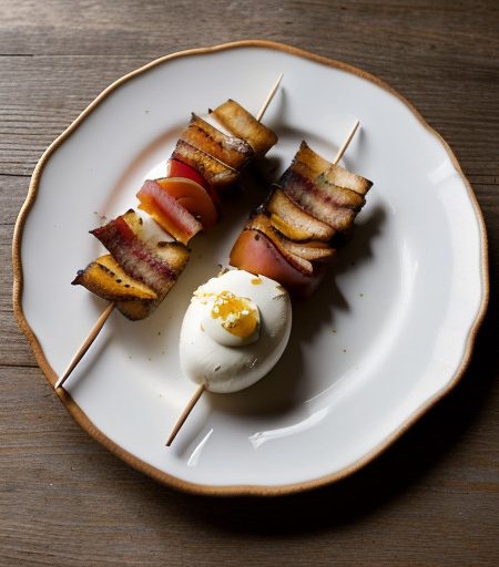 Skewered Mozzarella With Canadian Bacon recipe image