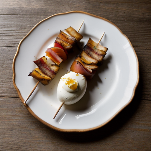 Skewered Mozzarella With Canadian Bacon recipe image
