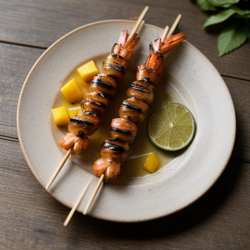 Skewered Shrimp on Sugar Cane With Mango Lime recipe image