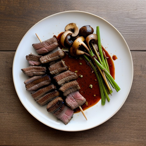 Skewered Steak & Mushrooms With Asian Flavors recipe image