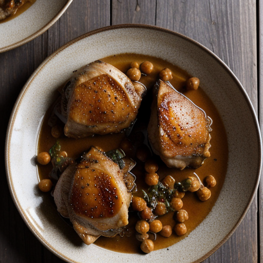 Skillet-Braised Chicken Thighs With Chickpeas recipe image
