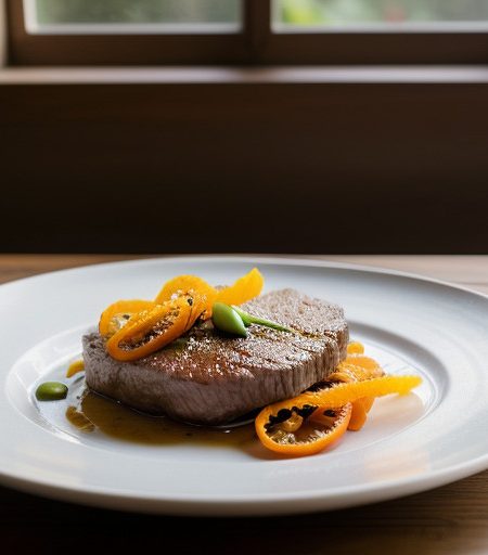 Sliced Beef W/Orange Peel & Chilli Peppers recipe image