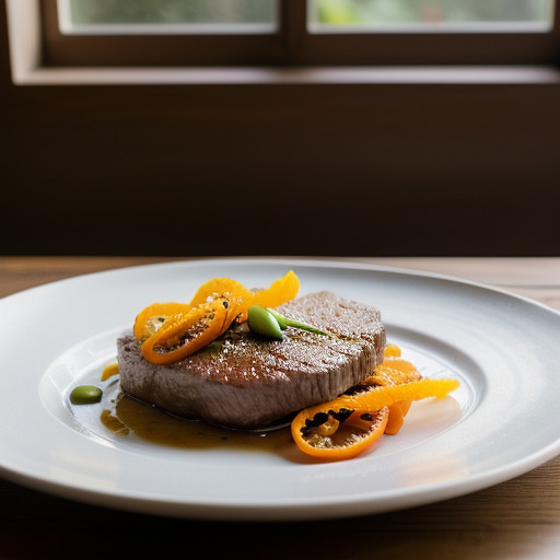 Sliced Beef W/Orange Peel & Chilli Peppers recipe image
