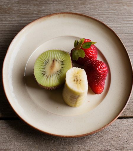 Sliced Kiwi & Banana With Strawberry Puree recipe image