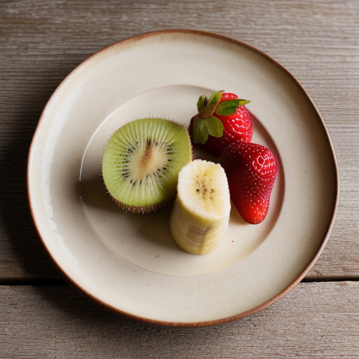 Sliced Kiwi & Banana With Strawberry Puree recipe image