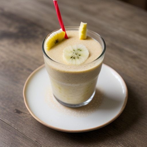 Sliced Kiwi and Banana With Strawberry Puree recipe image