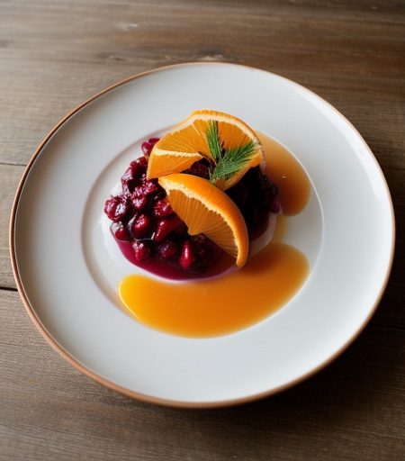 Sliced Oranges With Cranberry Coulis recipe image