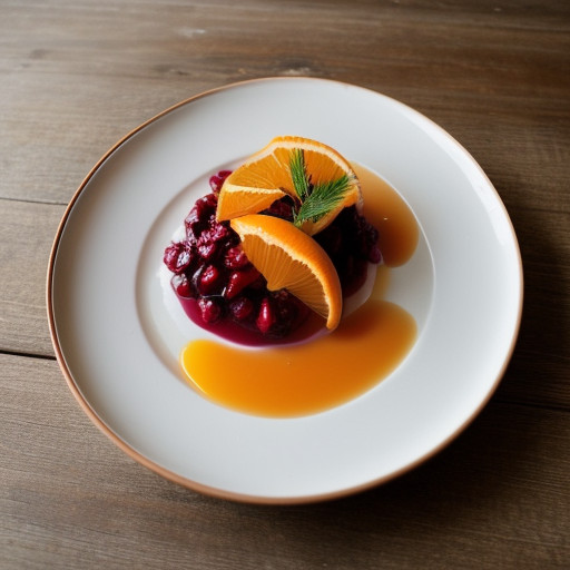 Sliced Oranges With Cranberry Coulis recipe image