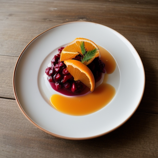 Sliced Oranges With Cranberry Coulis recipe image