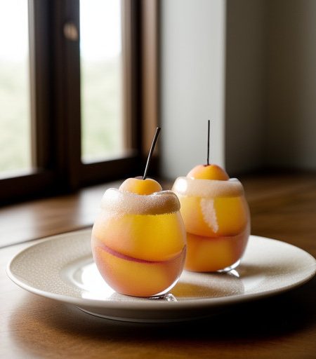Sliced Peaches With Champagne Bellinis recipe image