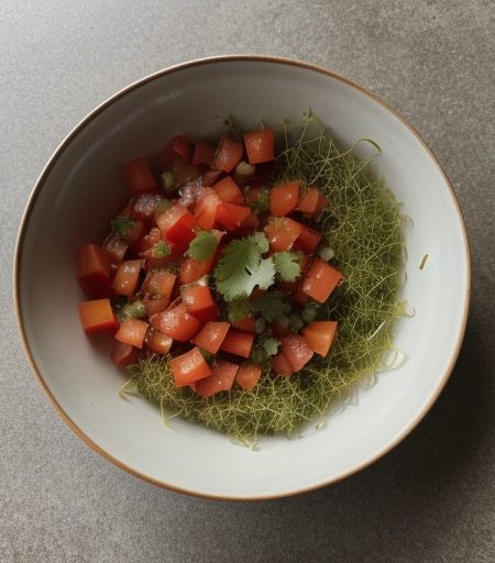 Sliced Tomatoes With Salsa recipe image