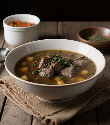 Slow Cooked Beef Soup recipe image
