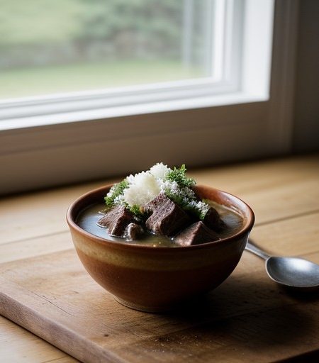 Slow Cooked Beef Soup recipe image