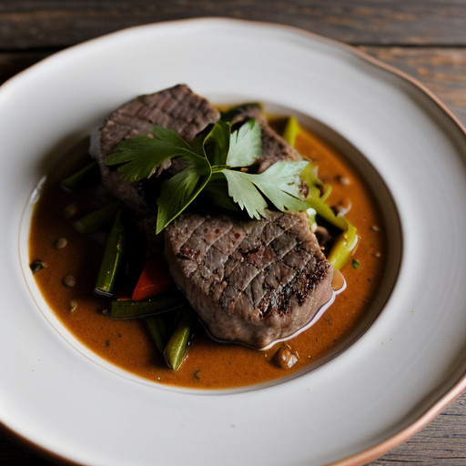 Slow Cooked Pepper Steak recipe image