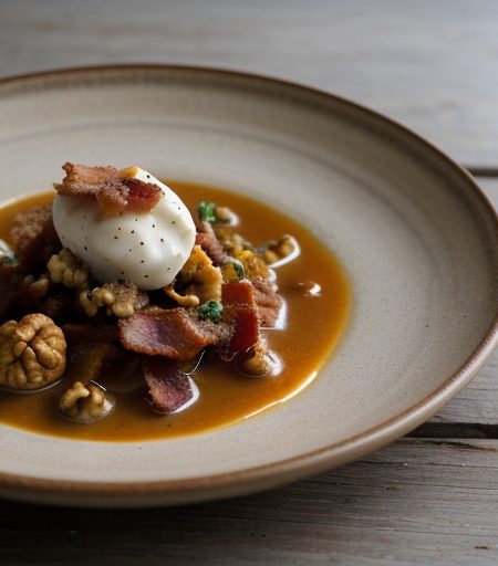 Small Bird & Bacon Stew With Walnuts or Haz recipe image
