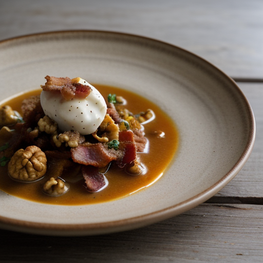 Small Bird & Bacon Stew With Walnuts or Haz recipe image