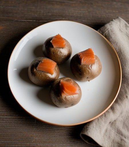 Small Red Potatoes Stuffed With Smoked Salmon, Scallion, recipe image