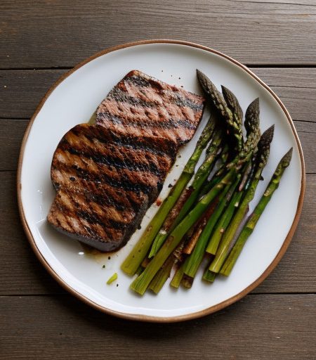 Smoked Carpaccio With Grilled Potato, Asparagus and Water recipe image