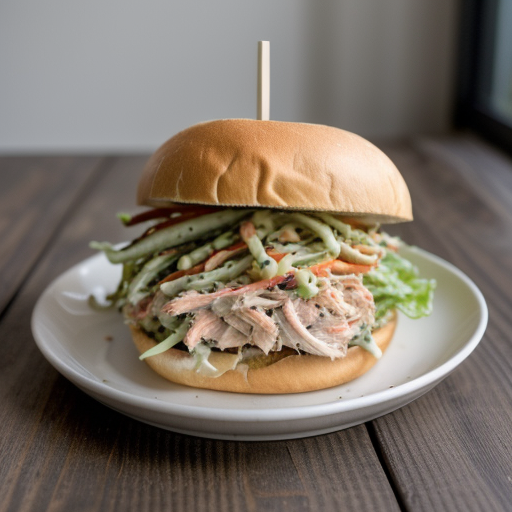 Smoked Chicken Sandwich W/Pepper Slaw recipe image