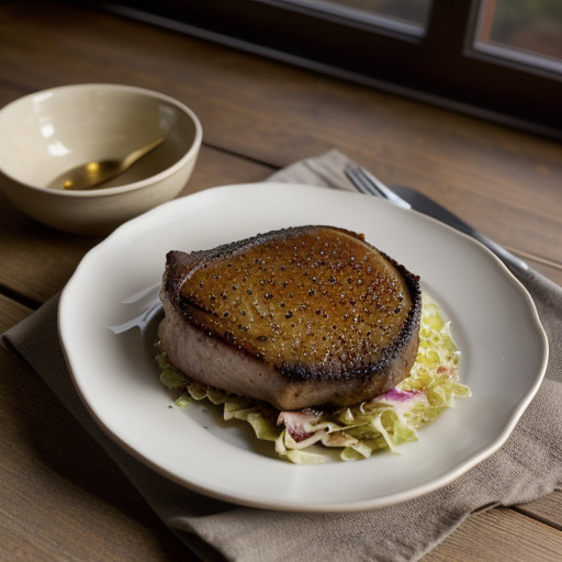 Smoked Pork Chops With Cabbage recipe image