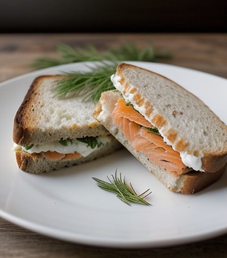 Smoked Salmon-and-Chive Sandwiches recipe image