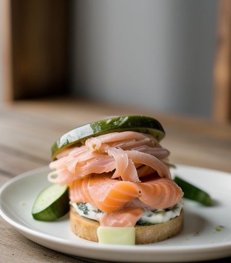 Smoked Salmon and Cucumber Tramezzini recipe image