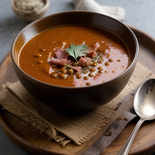 Smoky Tomato-Lentil Soup With Ham recipe image