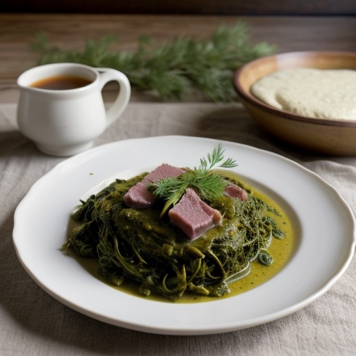 Smothered Greens With Ham Hock Gravy recipe image
