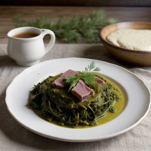 Smothered Greens With Ham Hock Gravy recipe image