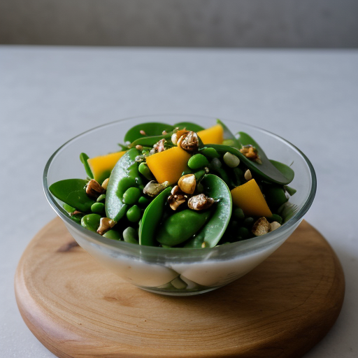 Snow Pea and Mango Salad With Hazelnuts recipe image