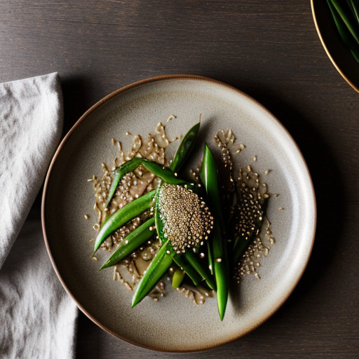 Snow Peas With Sesame Seeds recipe image