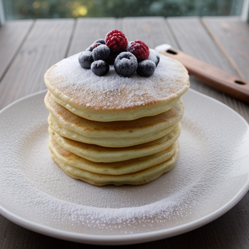 Snowflake Pancakes With Blueberries recipe image