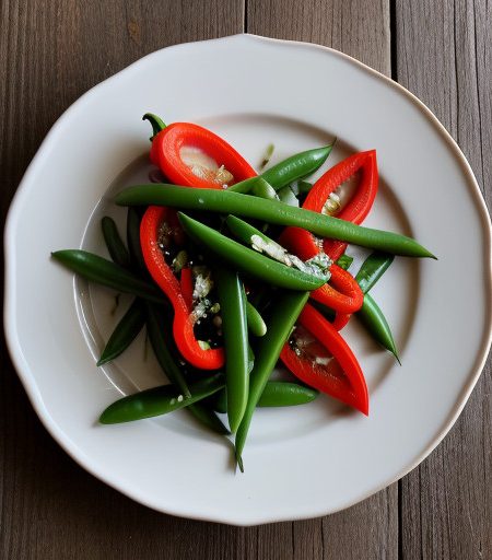Snowpeas With Red Bell Pepper recipe image