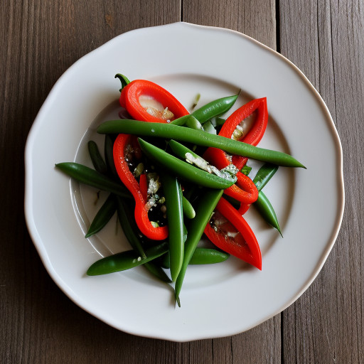 Snowpeas With Red Bell Pepper recipe image