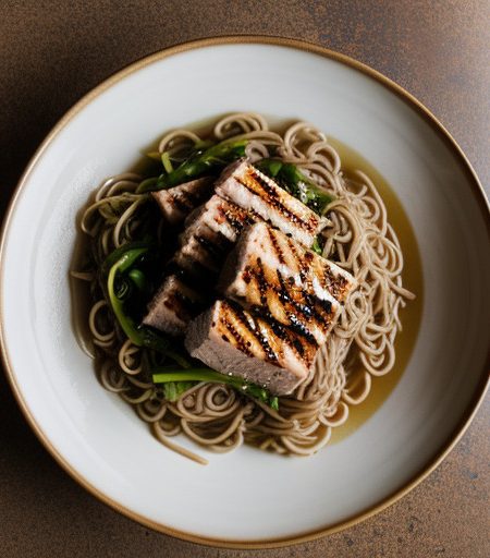 Soba Noodles With Grilled Tuna & Soy Ginger S recipe image