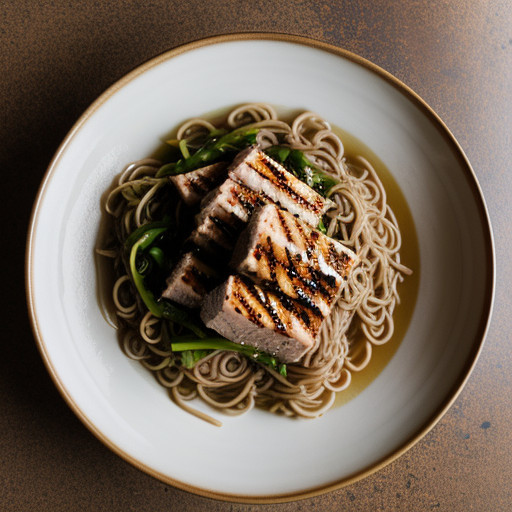 Soba Noodles With Grilled Tuna & Soy Ginger S recipe image