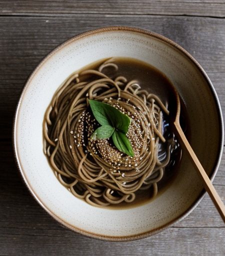 Soba With Sesame Peanut Sauce recipe image