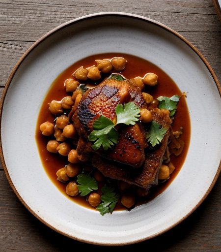 Sofrito of Chickpeas With Skillet-Braised Chi recipe image