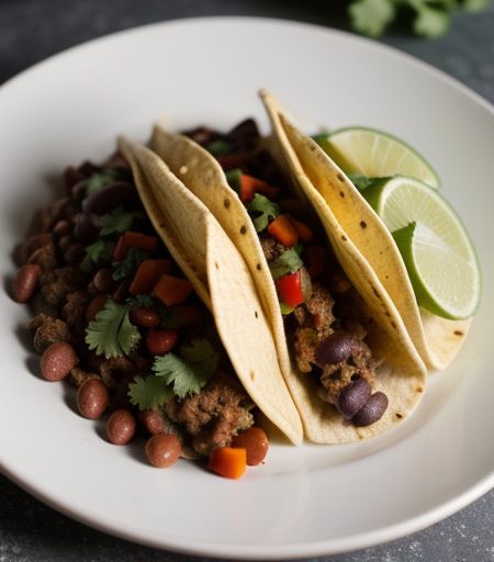Soft Tacos With Black Bean & Sausage Chili recipe image