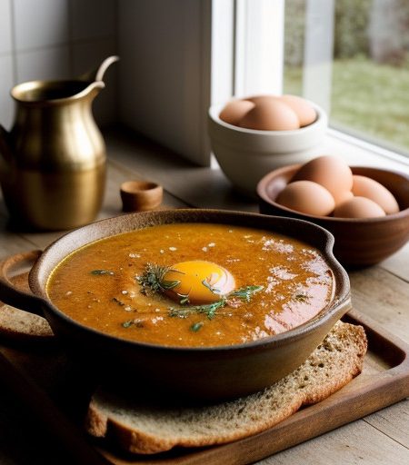 Sopa De Ajo Al Horno (Spanish Garlic Soup recipe image