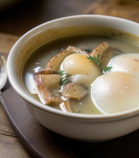 Soup: French Onion Soup (Au Pied De Cochon Restaurant/Par recipe image