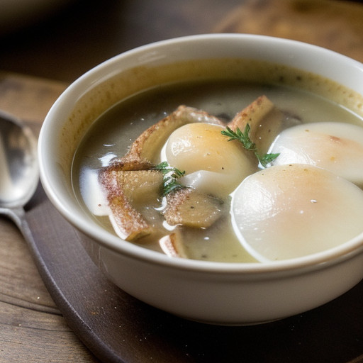Soup: French Onion Soup (Au Pied De Cochon Restaurant/Par recipe image